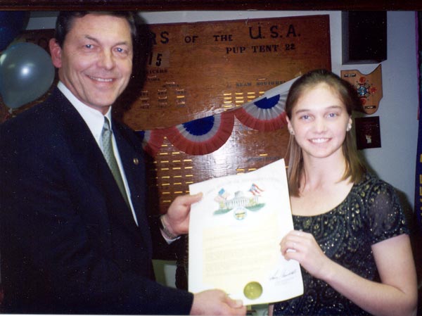 Lynn Presenting Abby Weaver an award